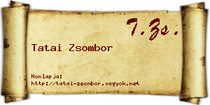 Tatai Zsombor névjegykártya